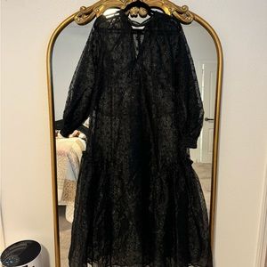 H&M x Kiko Mizuhara Black Eyelet Maxi Dress